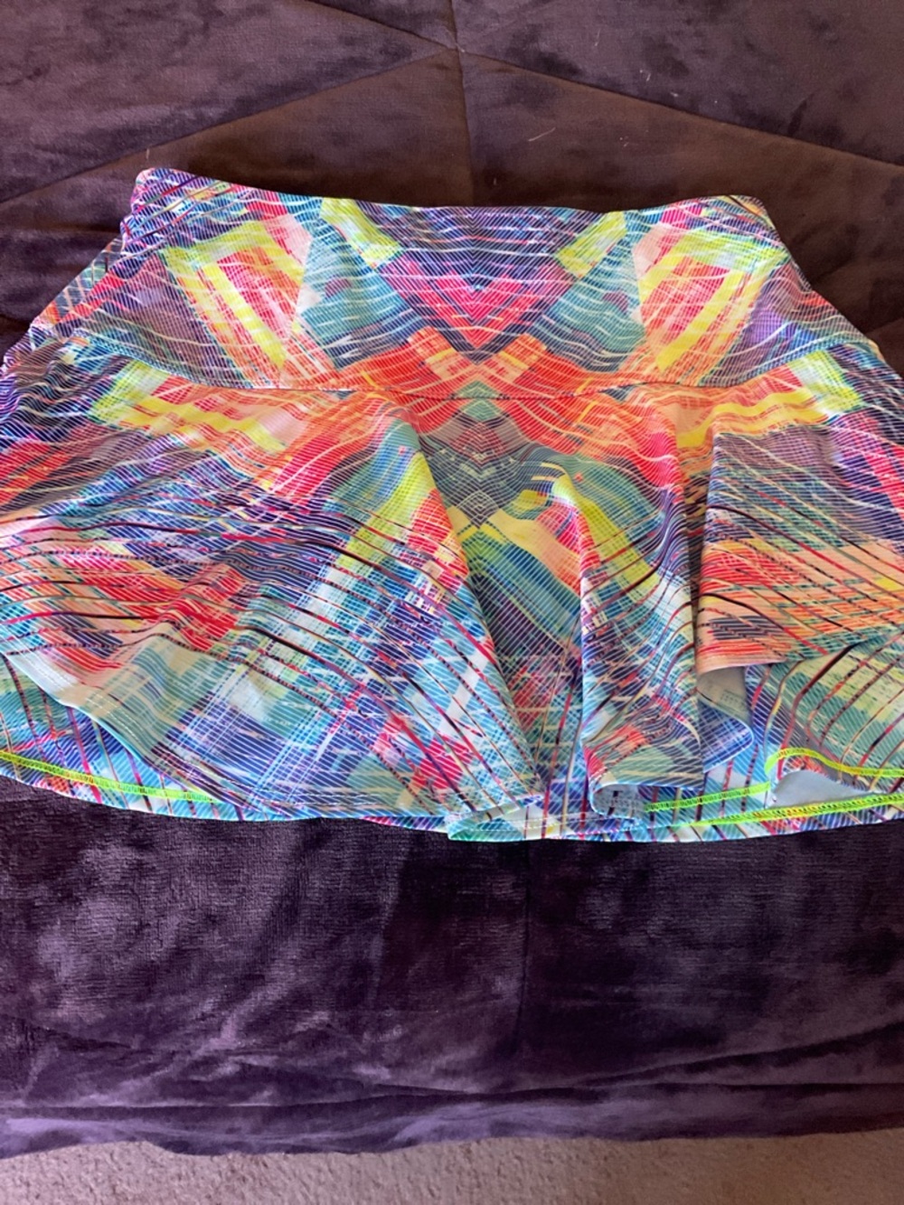 White Top with Multicolor Chevron Detail and Matching Skirt. Lucky in love - Picture 2 of 4